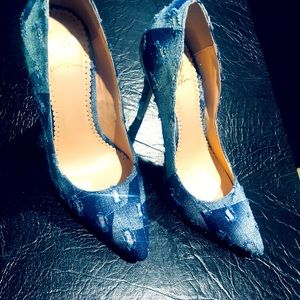 Blue Jean Fabric High Heels